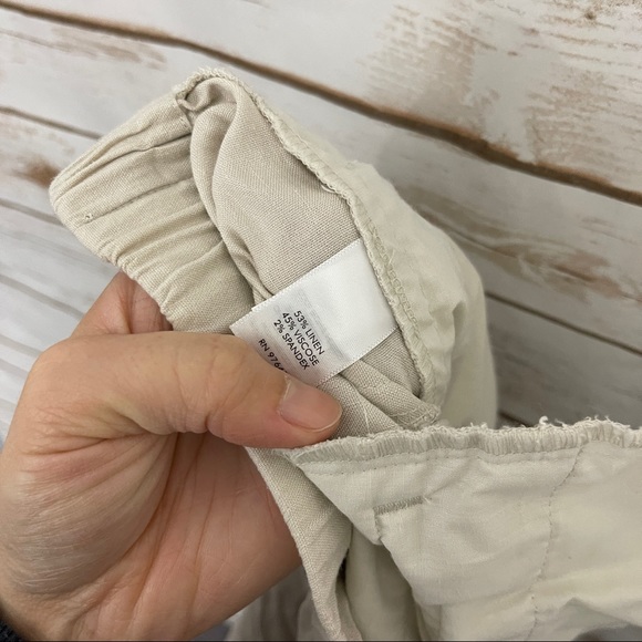 J Jill Beige Tan Linen Blend Pull On Pants - Picture 5 of 5